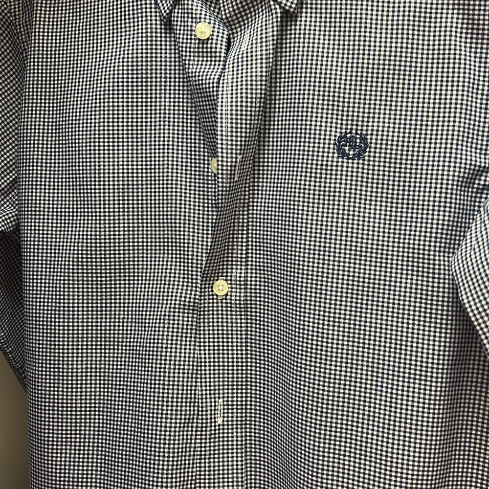 Boy’s Ralph Lauren Long Sleeved Navy Blue and White Checkered Shirt